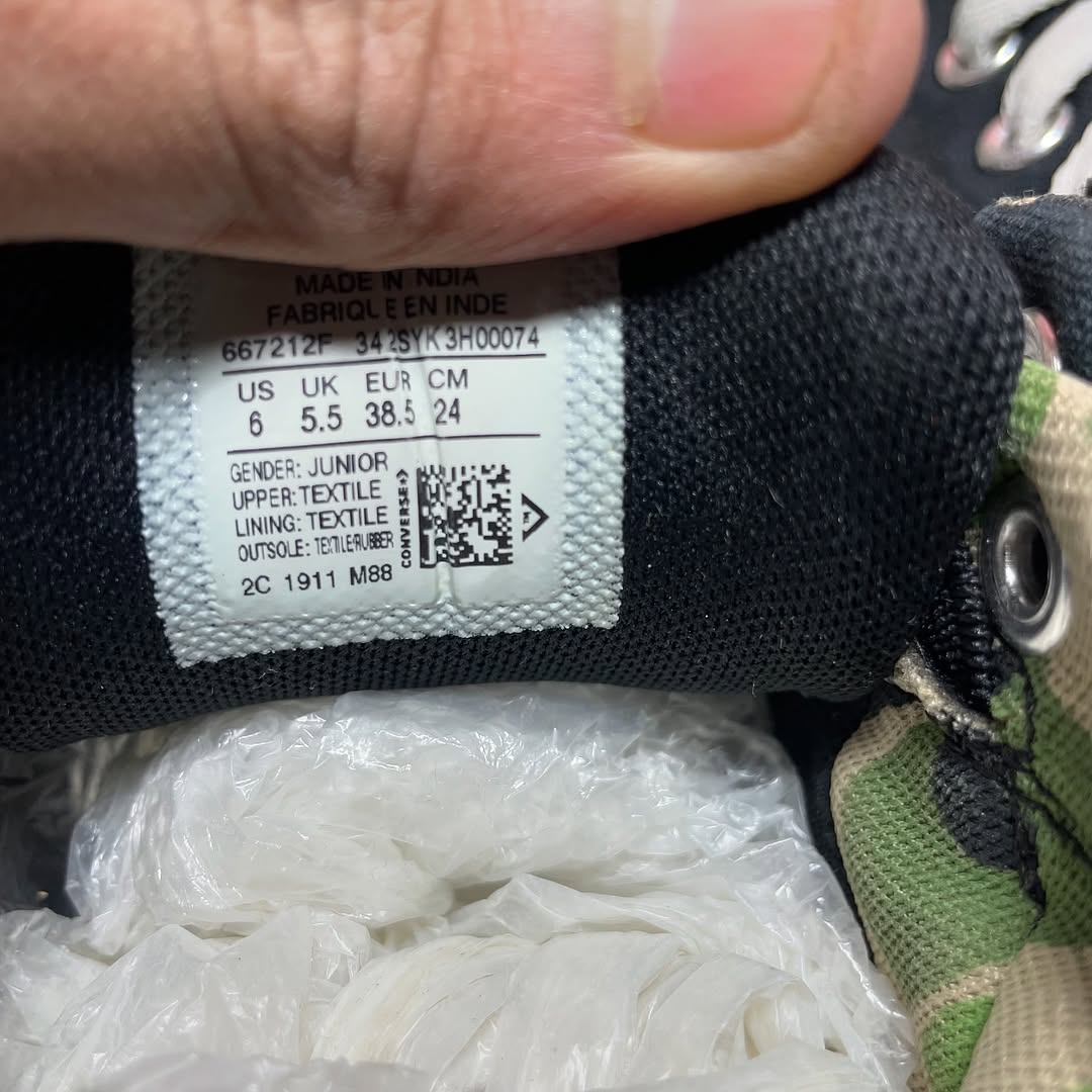 Black Converse High Top (Size 38.5 / 7.5)
