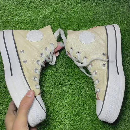 Beige Converse High Top (37.5 / 6.5)