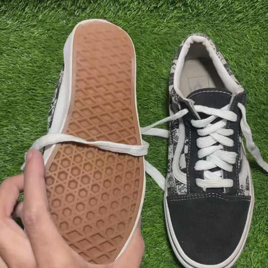 Black & White Vans Low Top(Size 38 / 7)