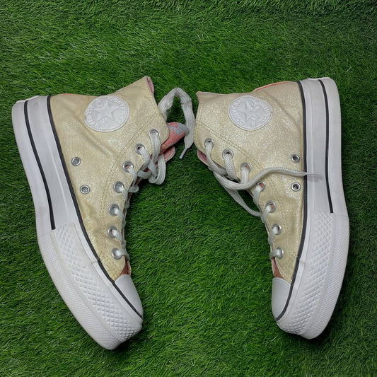 Beige Converse High Top (37.5 / 6.5)