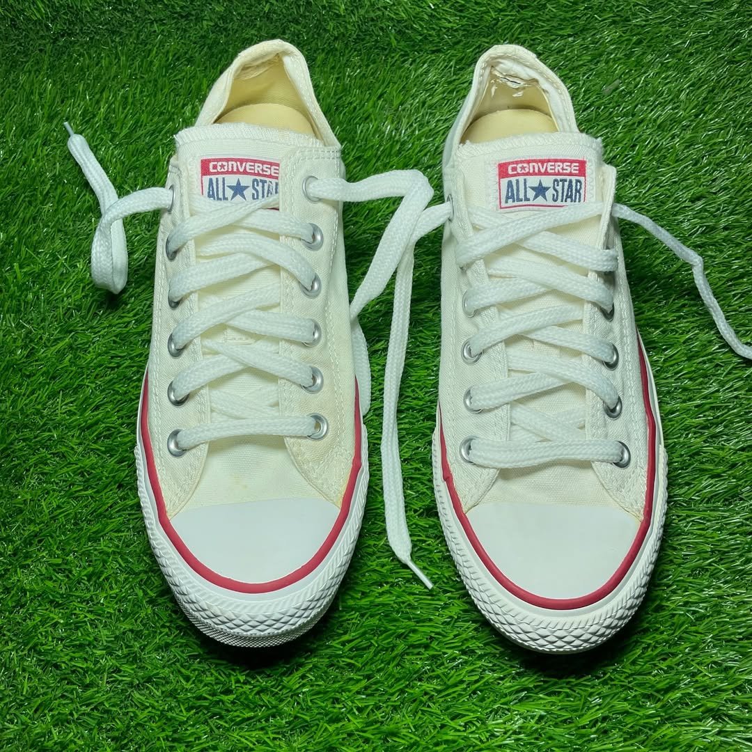 White Converse Low Top (Size 39.5 / 8)